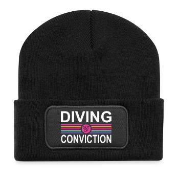 Diving Conviction - Recycelte Patch Beanie - Schwarz - Vorne