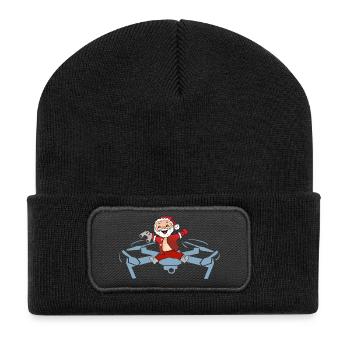 Santa Claus on Drone Adventure - Recycled Patch Beanie - black - Front