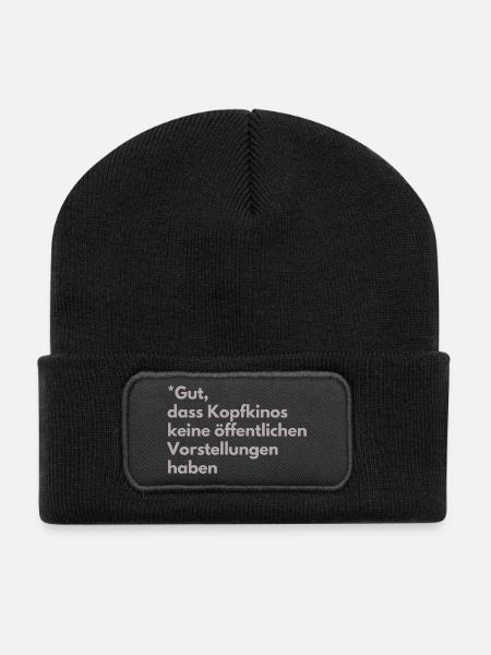 Cinémas psychiatriques sans projections publiques - Beanie recyclé à patch - noir