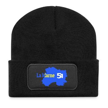 The Marne 51 Departmental Map - Recycled Patch Beanie - black - Front