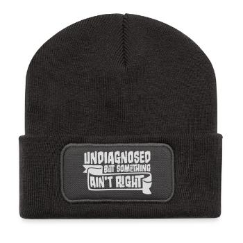 Undiagnosed But Something Ain't Right Lustig Witz - Recycelte Patch Beanie - Dunkelgrau - Vorne