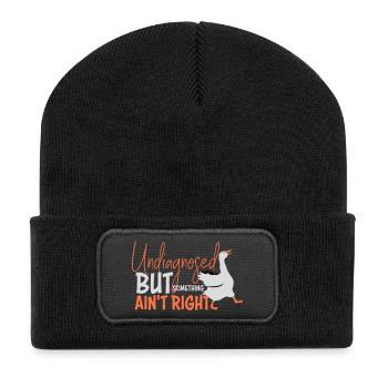 Undiagnosed But Something Ain't Right Gans Ente - Recycelte Patch Beanie - Schwarz - Vorne
