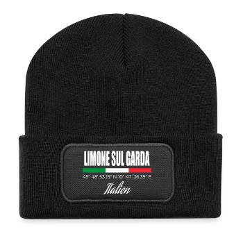Limone sul Garda - Recycelte Patch Beanie - Schwarz - Vorne
