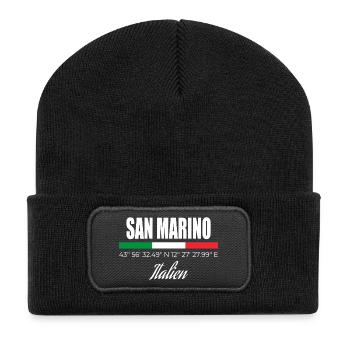 San Marino - Recycelte Patch Beanie - Schwarz - Vorne