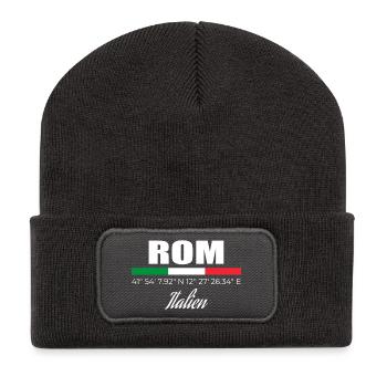 Rome - Beanie recyclé à patch - charbon - Devant
