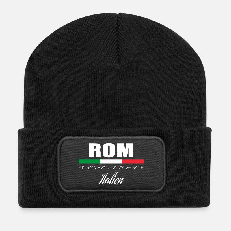 Rom - Recycelte Patch Beanie - Schwarz