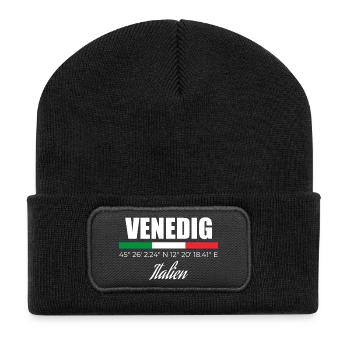 Venise - Beanie recyclé à patch - noir - Devant