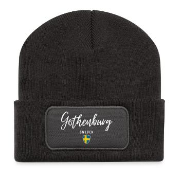 Göteborg, Suède, design élégant - Beanie recyclé à patch - charbon - Devant