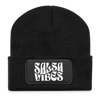 Typographie rétro Salsa Vibes - Beanie recyclé à patch - noir - Devant