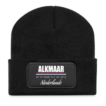 Alkmaar - Recycelte Patch Beanie - Schwarz - Vorne