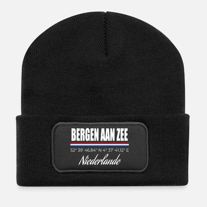 Bergen aan Zee - Recycelte Patch Beanie - Schwarz