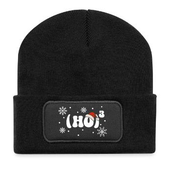 Ho Ho Ho - Weihnachtsmütze - Mathe - Weihnachten - Recycelte Patch Beanie - Schwarz - Vorne
