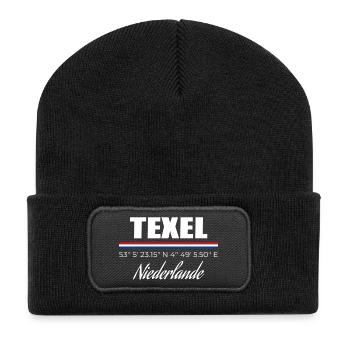 Texel - Recycelte Patch Beanie - Schwarz - Vorne