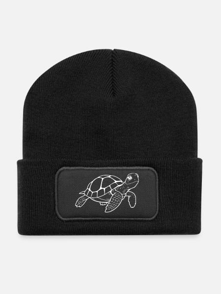 Schildkröten Schildkröten - Recycelte Patch Beanie - Schwarz