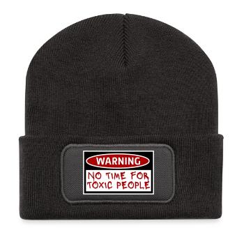 Pas de temps Personnes toxiques Limites Soins personnels Dire - Beanie recyclé à patch - charbon - Devant