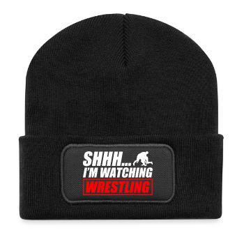 Je regarde catching wrestling drôle, catcheur - Beanie recyclé à patch - noir - Devant