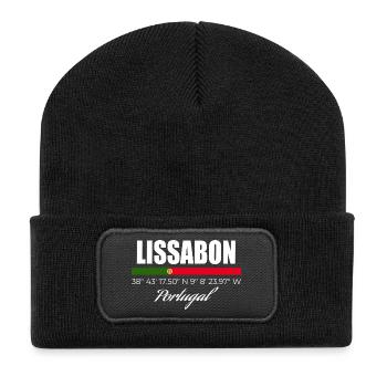 Lissabon - Recycelte Patch Beanie - Schwarz - Vorne