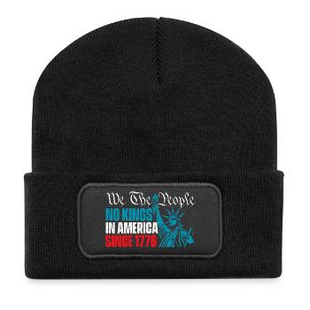 Wir, das Volk, keine Könige Amerika, patriotisch - Recycelte Patch Beanie - Schwarz - Vorne