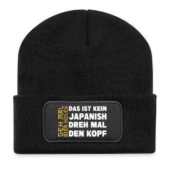 Allez chercher de la bière, amis buveurs de bière drôles, - Beanie recyclé à patch - noir - Devant