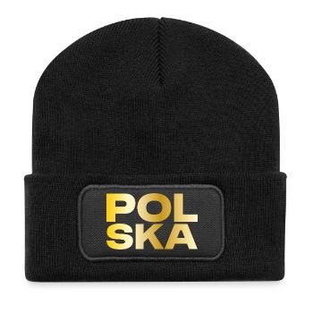Poland Polska Gold Gift - Recycled Patch Beanie - black - Front