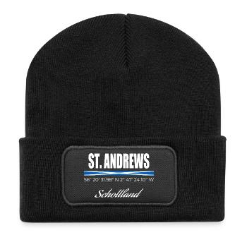 St. Andrews - Beanie recyclé à patch - noir - Devant