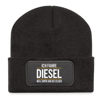 Je conduis du diesel parce que je suis super moi-même - Beanie recyclé à patch - charbon - Devant