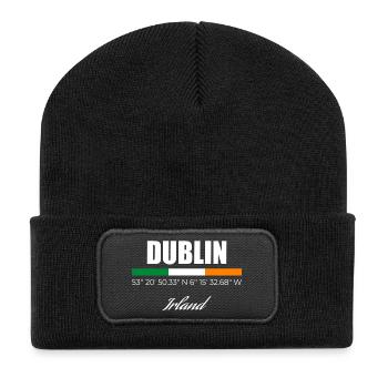 Dublin - Recycelte Patch Beanie - Schwarz - Vorne
