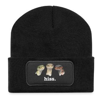 Schlangenzischen Lustiges Schlangenliebhaber Lusti - Recycelte Patch Beanie - Schwarz - Vorne
