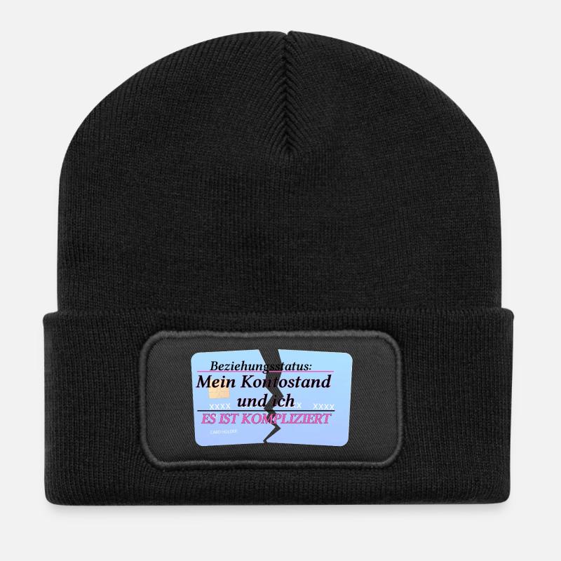 Mein Kontostand & ich – It’s Complicated - Recycelte Patch Beanie - Schwarz