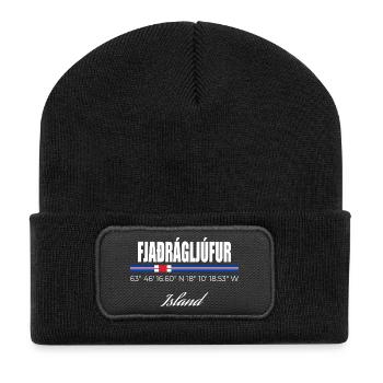 Fjaðrárgljúfur - Recycled Patch Beanie - black - Front