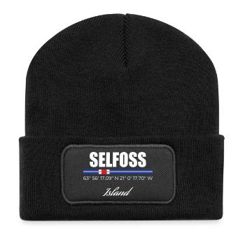 Selfoss - Recycelte Patch Beanie - Schwarz - Vorne