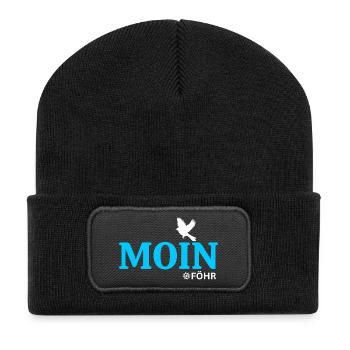 Moin Föhr - Maritime North Sea Island Design - Recycled Patch Beanie - black - Front