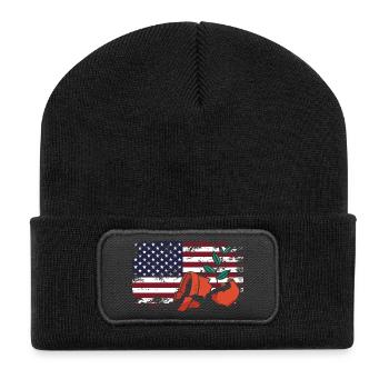 Usa Flagge Gebrochene Pflanze Liebhaber - Recycelte Patch Beanie - Schwarz - Vorne