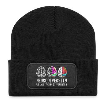 Neurodiversity Autism Brain ADHD Asperger - Recycled Patch Beanie - black - Front