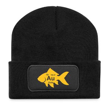 Goldfisch Au Gold Element Wissenschaftsliebhaber - Recycelte Patch Beanie - Schwarz - Vorne