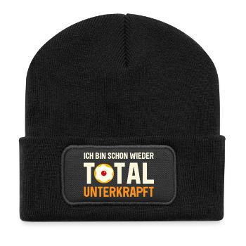Total Unterkraft Fasching Kölsch Outfit Frauen - Recycelte Patch Beanie - Schwarz - Vorne