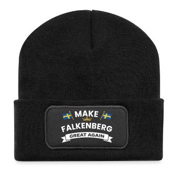Falkenberg Flag Crown Design - Recycled Patch Beanie - black - Front