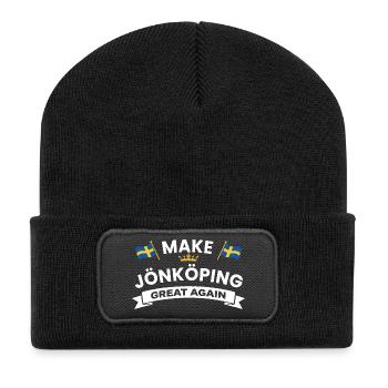 Drapeau de la ville de Jönköping - Beanie recyclé à patch - noir - Devant