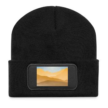 Golden peaks at sunrise - Recycled Patch Beanie - black - Front