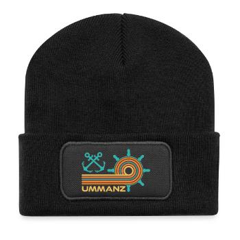 Vacances Mer Baltique ÎLE UMMANZ Fun - Beanie recyclé à patch - noir - Devant
