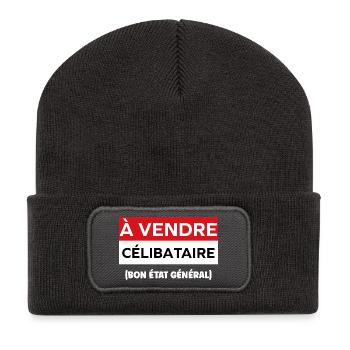 Junggeselle - Recycelte Patch Beanie - Dunkelgrau - Vorne