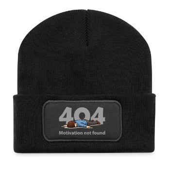 Motivation Not Found – Error 404 - Recycled Patch Beanie - black - Front