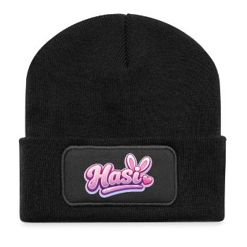 Lettrage Hasl Heart Glam rose - Beanie recyclé à patch - noir - Devant