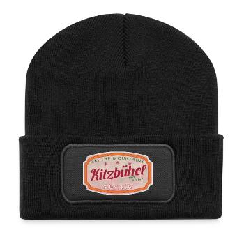 Alpine Vintage Label Kitzbühel Austria - Beanie recyclé à patch - noir - Devant