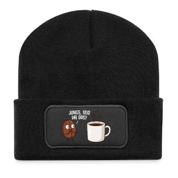 Coffee drinkers guys are you the coffee bean - Recycled Patch Beanie - black - Front
