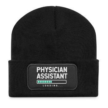 Arzthelferin Physician Assistant Pflege MFA PA - Recycelte Patch Beanie - Schwarz - Vorne