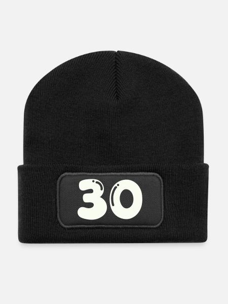 30 - Beanie recyclé à patch - noir