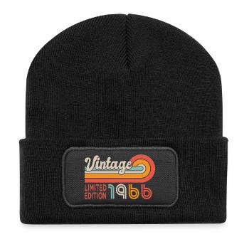Geburtstag 1966 Geboren 1966 60 Jahre 60. Geburtstag - Recycelte Patch Beanie - Schwarz - Vorne