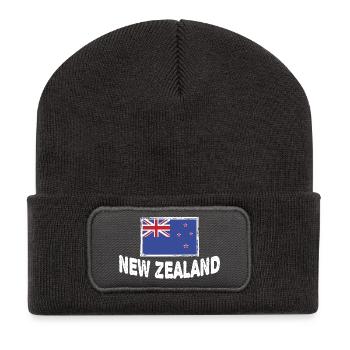 Drapeau néo-zélandais de la Nouvelle-Zélande - Beanie recyclé à patch - charbon - Devant