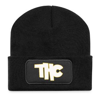 THC - Beanie recyclé à patch - noir - Devant